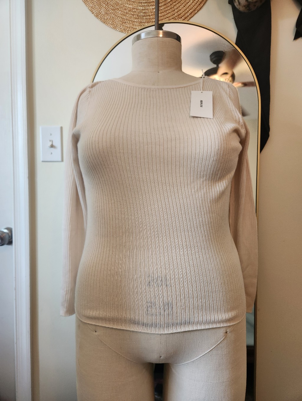 Buck Mason Featherweight Silk Cashmere Boatneck Top Xl
